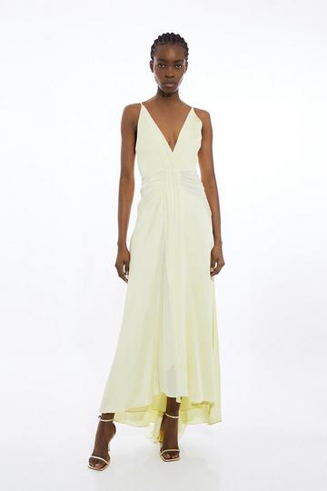 Petite Viscose Georgette Woven Maxi Dress lemon