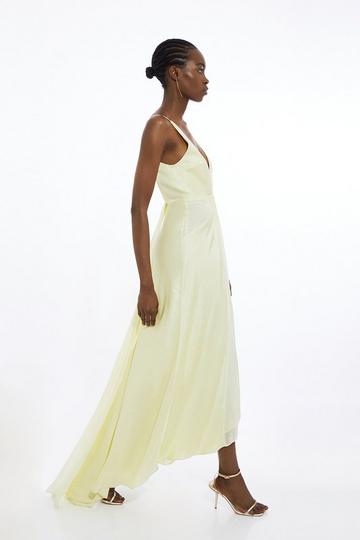 Viscose Georgette Woven Maxi Dress lemon