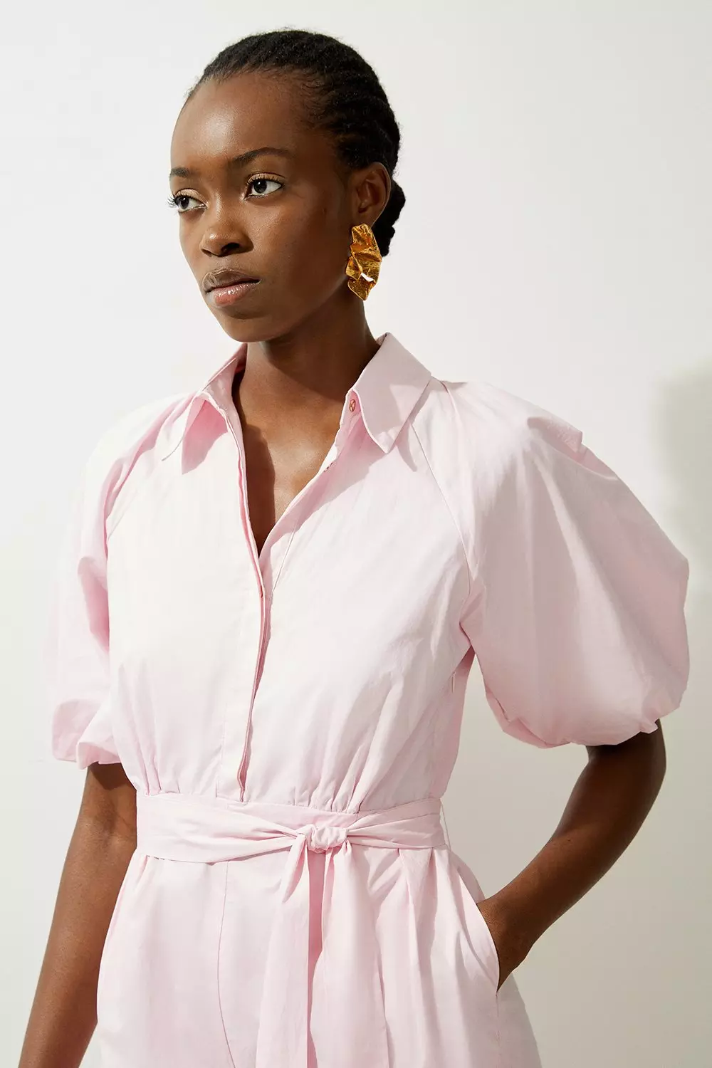 Cotton Pleated Woven Playsuit alternative image