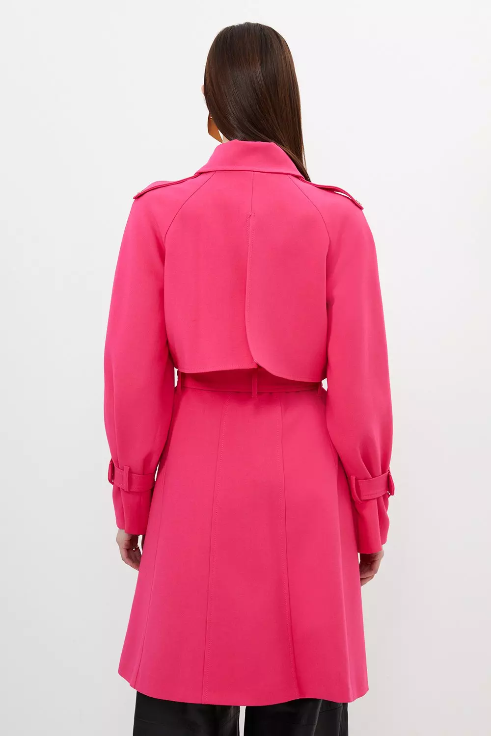 Petite Tailored Full Skirt Belted Midi Coat Karen Millen