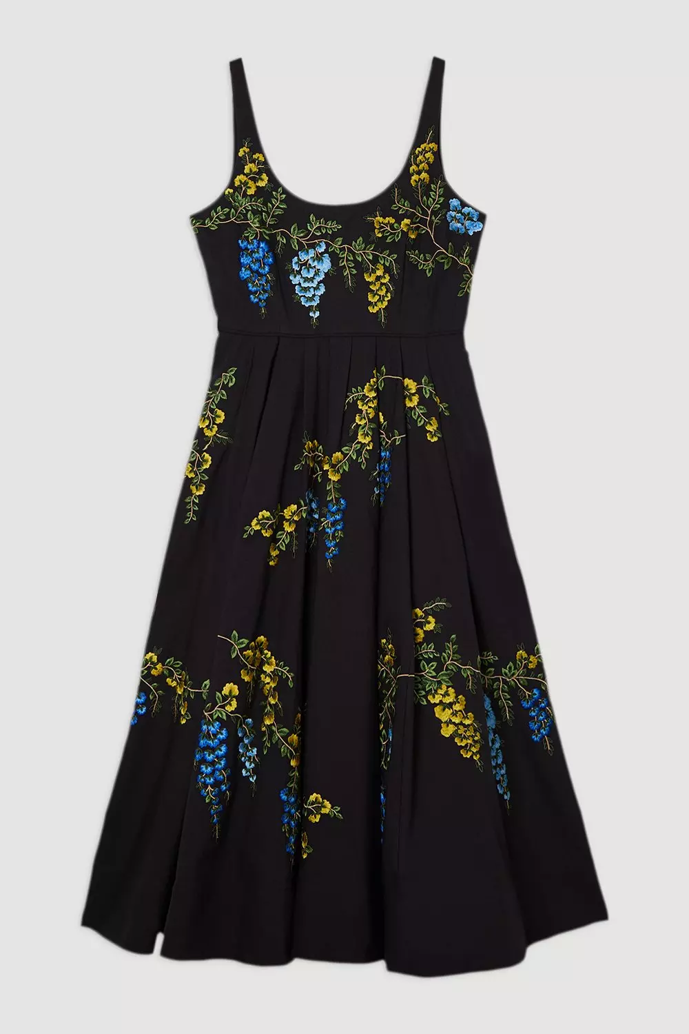 Karen Millen☆Floral Embroidered Woven Prom Dress【UK発】 Floral Embroidered Cotton Linen Woven Prom Dress | Karen Millen