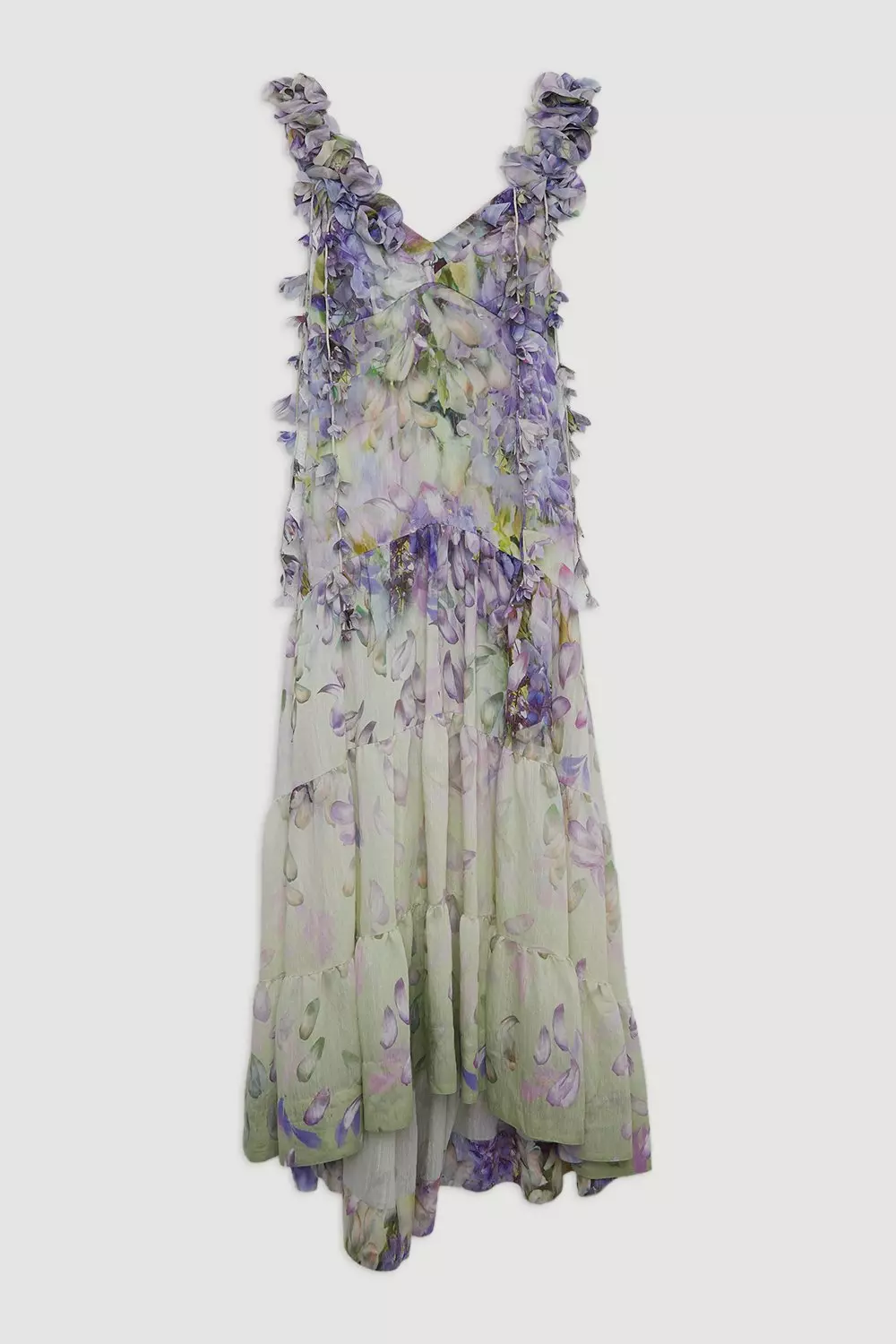 Floral Applique Woven Strappy Woven Maxi Dress | Karen Millen