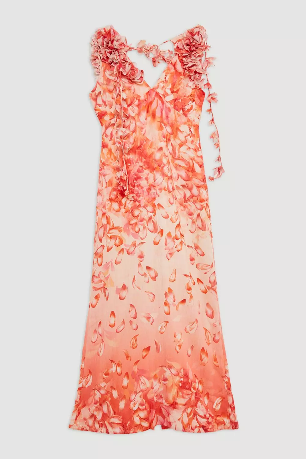 Floral Applique Woven Halter Woven Maxi Dress | Karen Millen