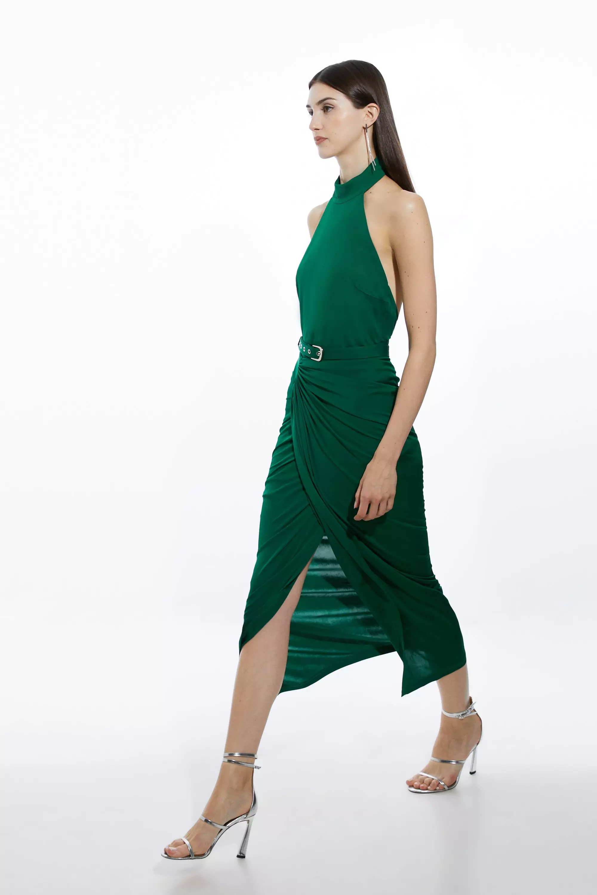 【Karen Millen】英国発！ Textured Jersey Hem Maxi Dress Textured Jersey Dramatic Hem Maxi Dress | Karen Millen
