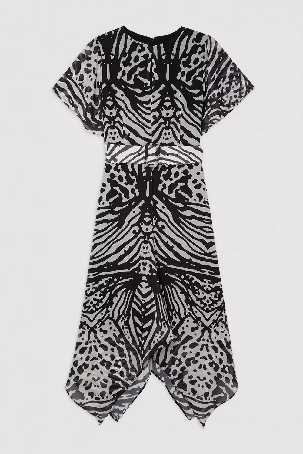 Animal Print Georgette Woven Short Sleeve Midi Dress | Karen