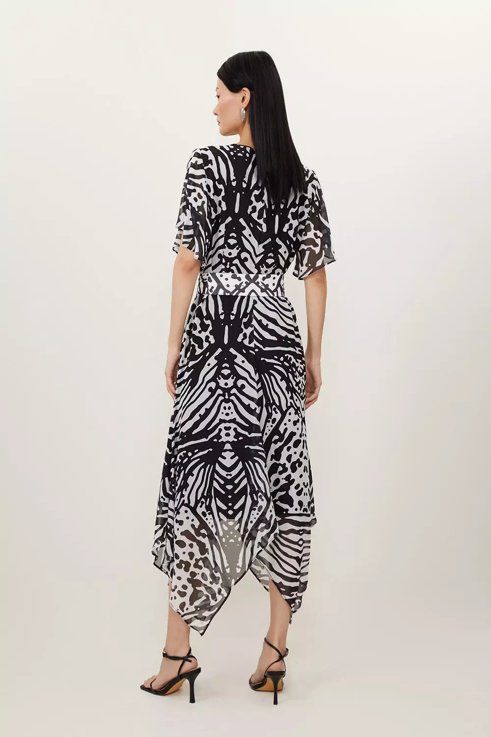 ★関税込★送料込★【Karen Millen】Animal Print Georgette Cheetah Print Georgette Beach Pants | Karen Millen