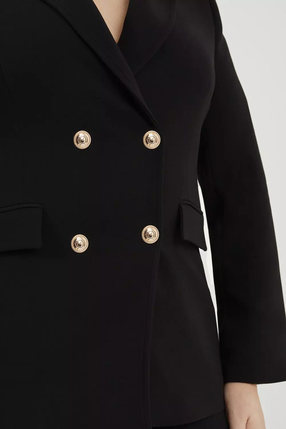 Plus Size Compact Stretch Essential Tailored Doubled
