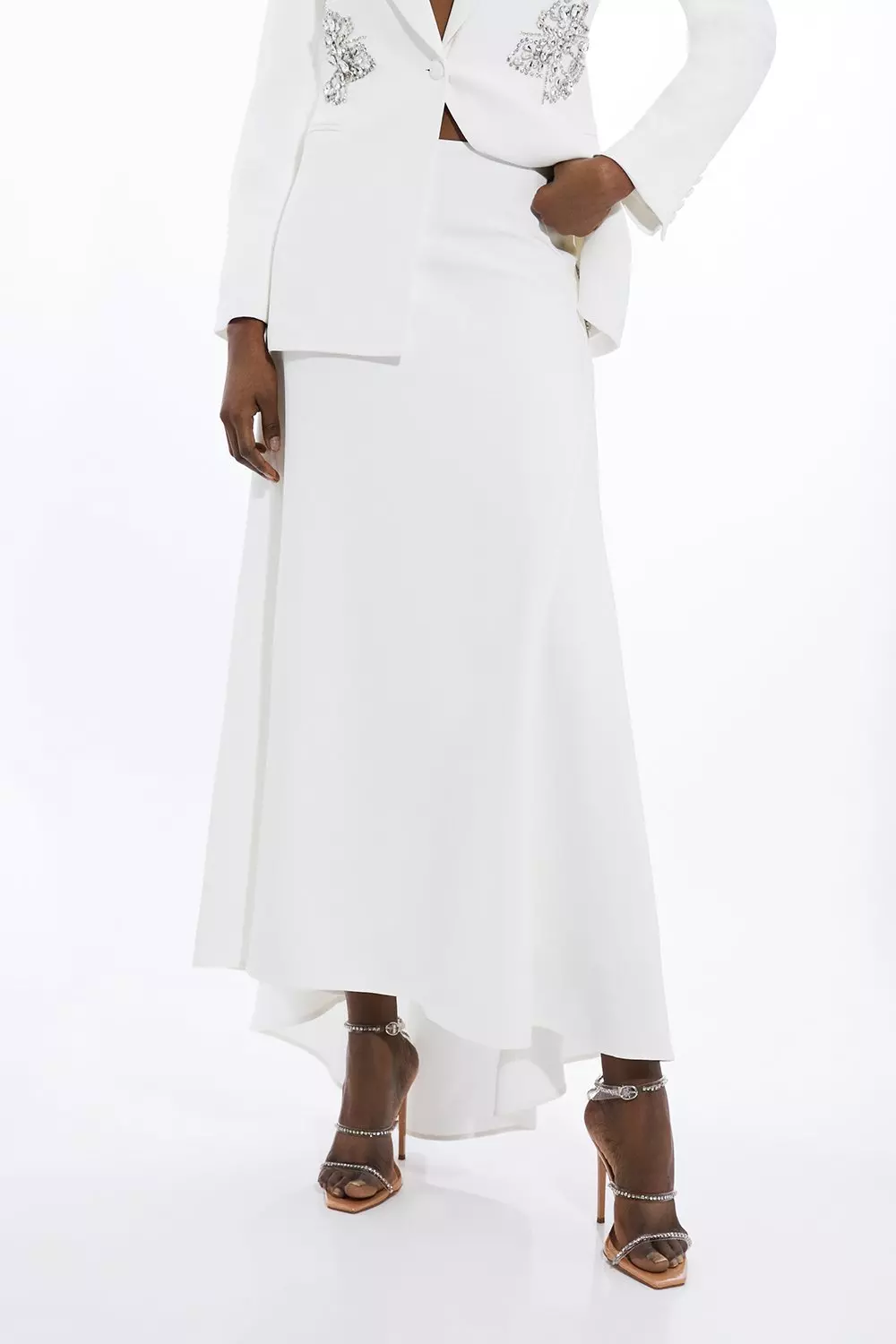 Tailored Maxi Waterfall Skirt | Karen Millen
