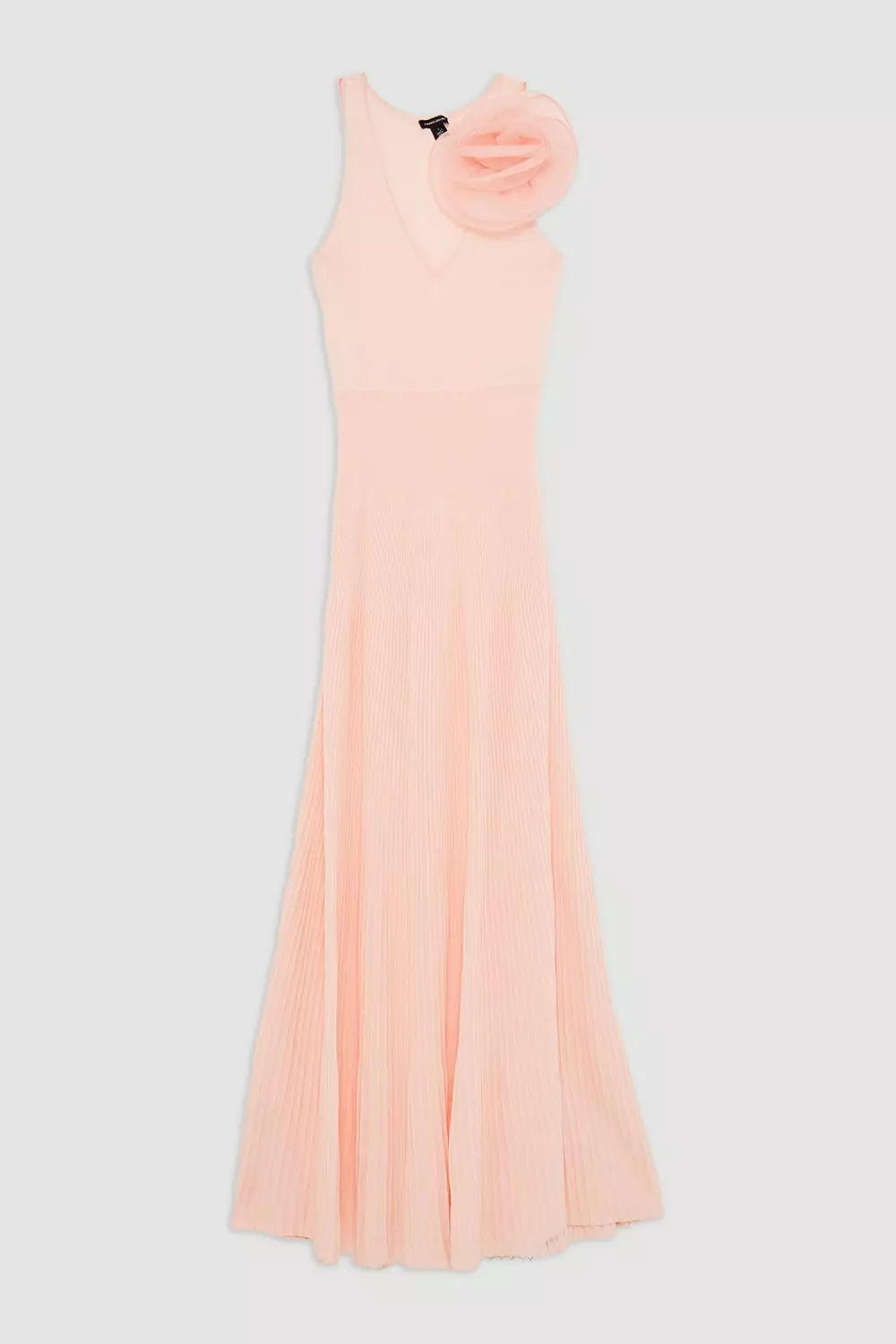 Viscose Blend Knit Corsage Detail Maxi Dress | Karen Millen