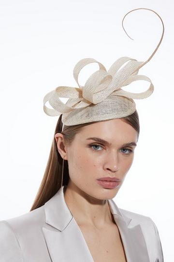 Quill Bow Fascinator champagne