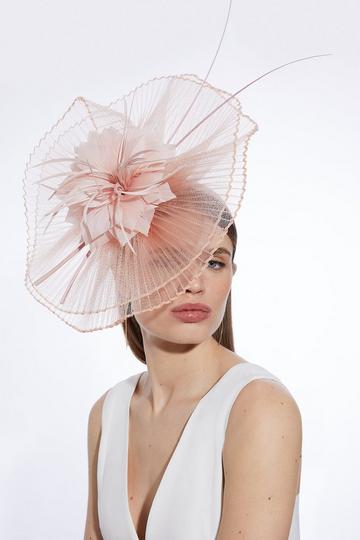 Mesh Detail Fascinator blush