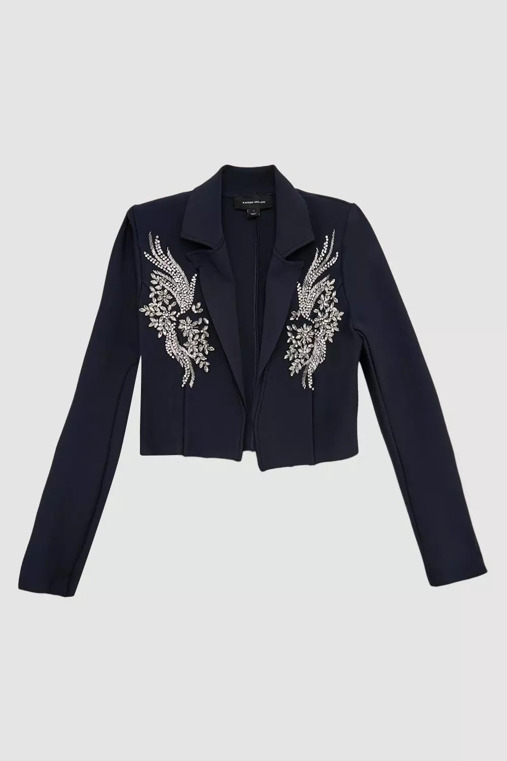 Figure Form Bandage Embellished Cropped Jacket | Karen Millen