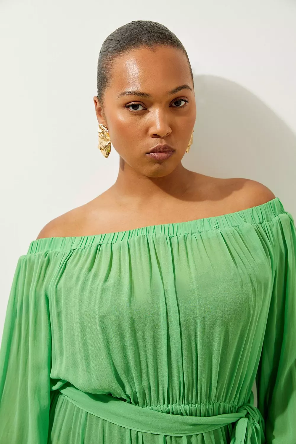 Plus Size Beach Off The Shoulder Woven Maxi Dress | Karen Millen