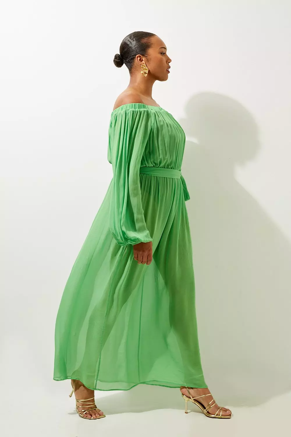 Plus Size Beach Off The Shoulder Woven Maxi Dress | Karen Millen