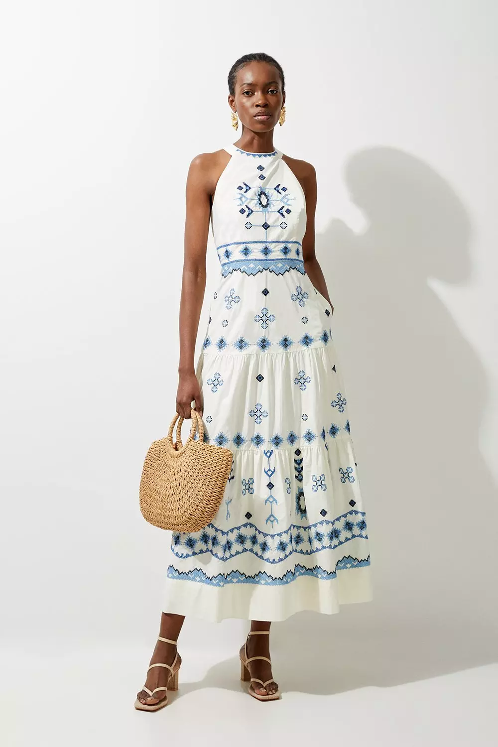 Embroidered summer dress hotsell