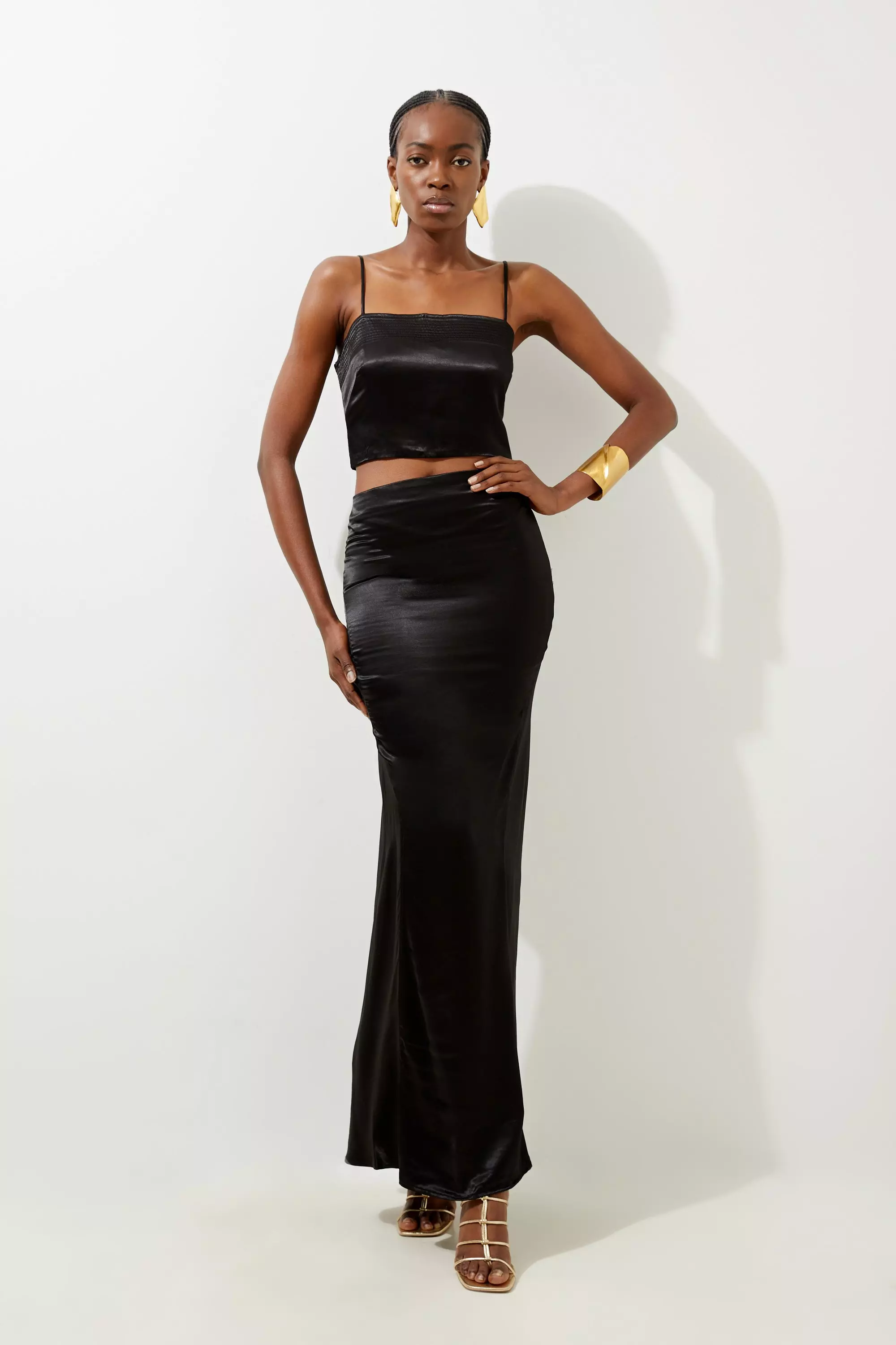 Black 2024 skirt & top set