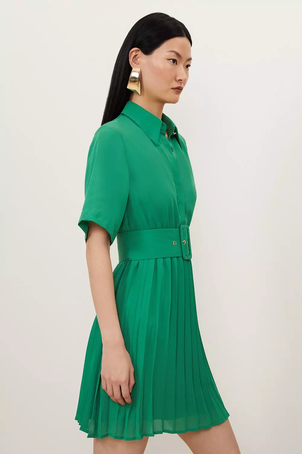 ★Karen Millen★クリンクルプリーツボーダープリントミニドレス ☆Karen Millen☆クリンクルプリーツボーダープリントミニドレス