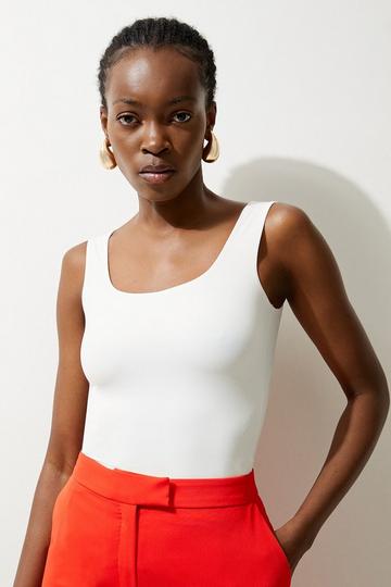 Contour Jersey Square Neck Top ivory