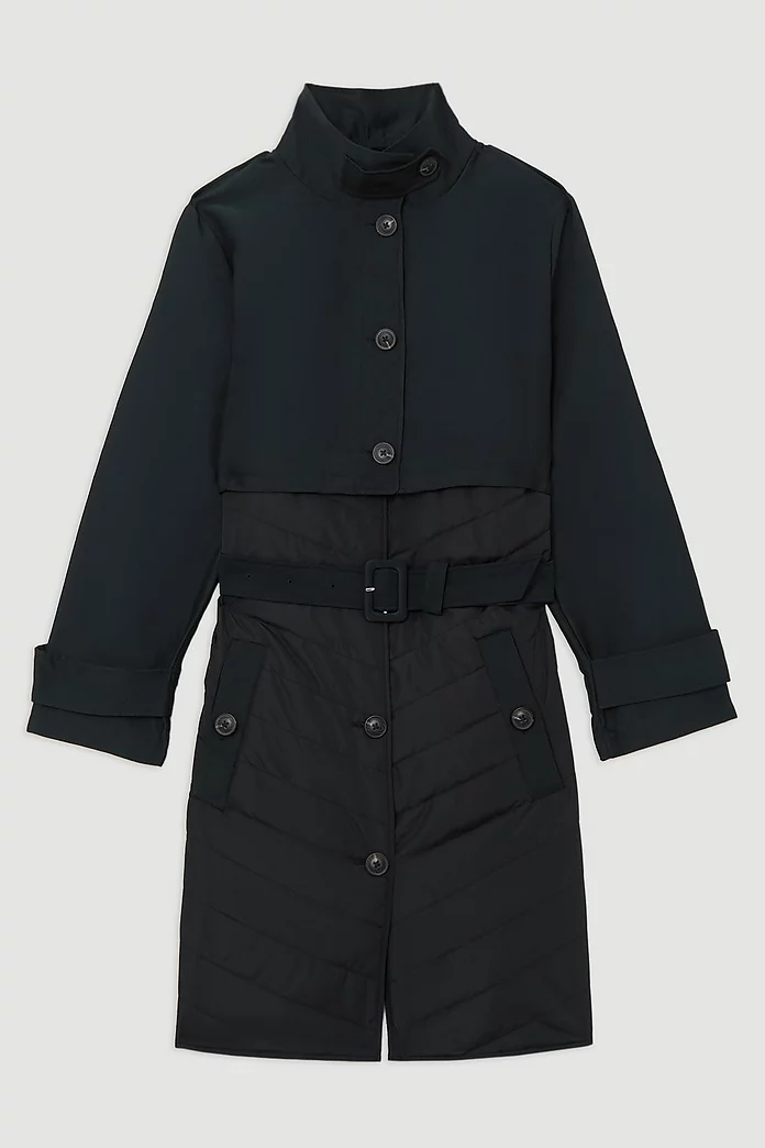 Plus Size Lightweight Padded Hybrid Short Trench Coat Plus Size Lightweight Padded Hybrid Short Trench Coat