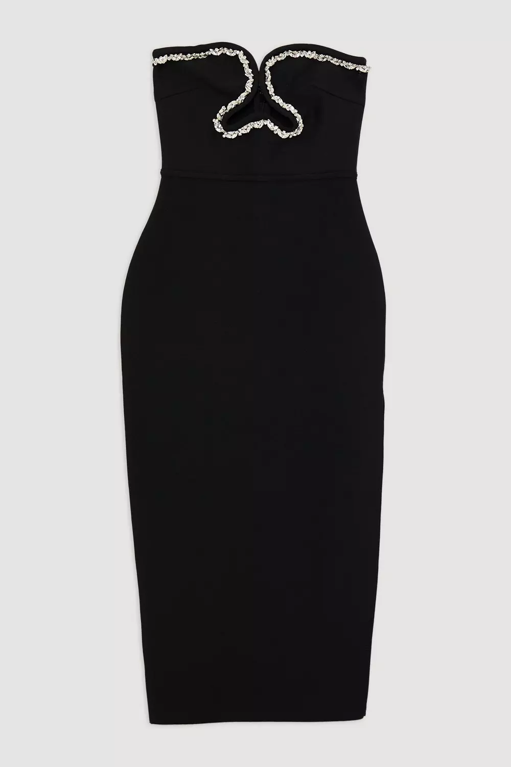 Tall Bandage Figure Form Embellished Corset Midi Dress