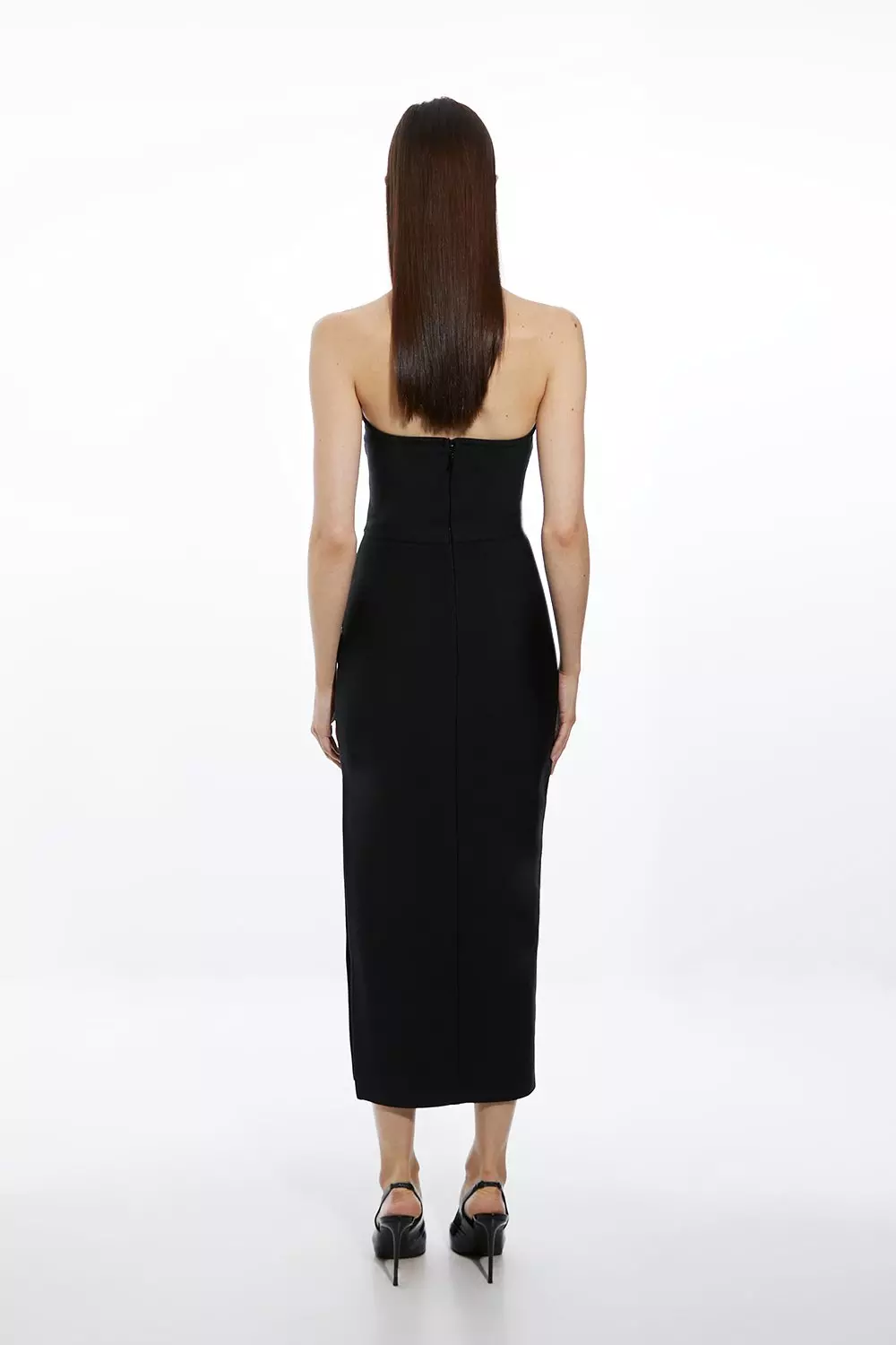Tall Bandage Figure Form Embellished Corset Midi Dress