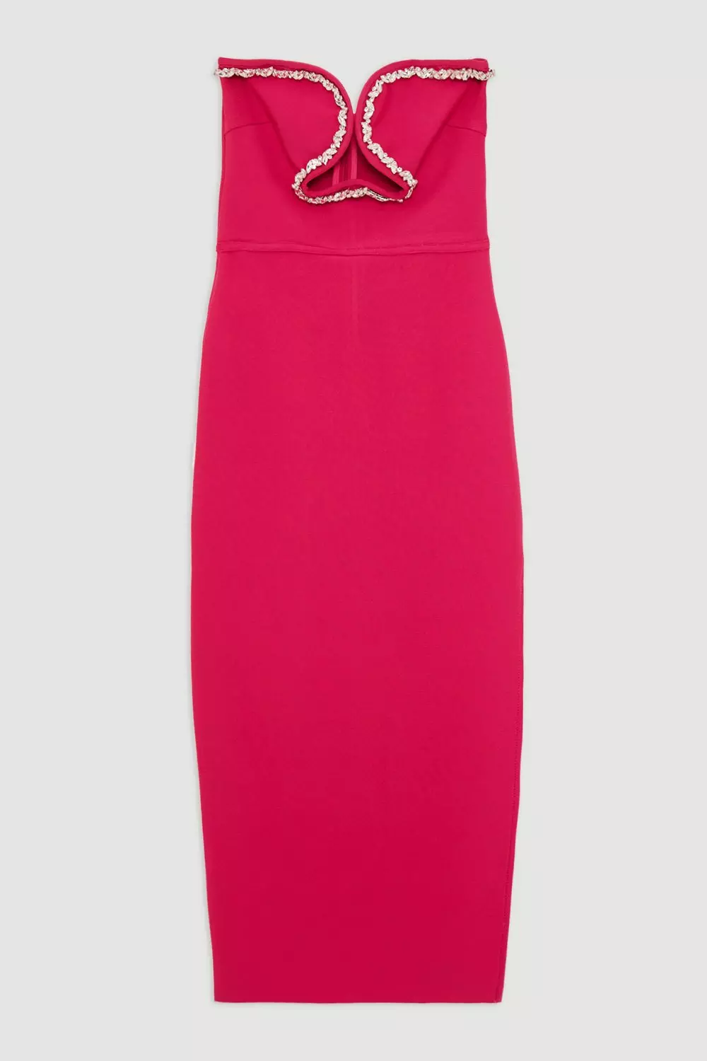 ★Karen Millen リボンタイジョーゼットフレア 魅惑的マキシ★ Bandage Figure Form Embellished Corset Detail Midi Dress