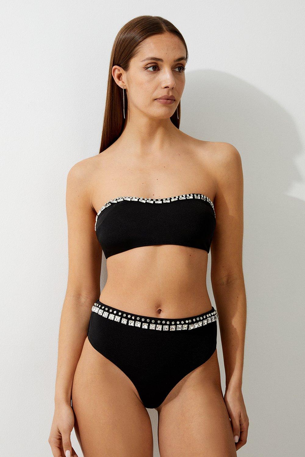 Premium Embellished Bandeau Bikini Top