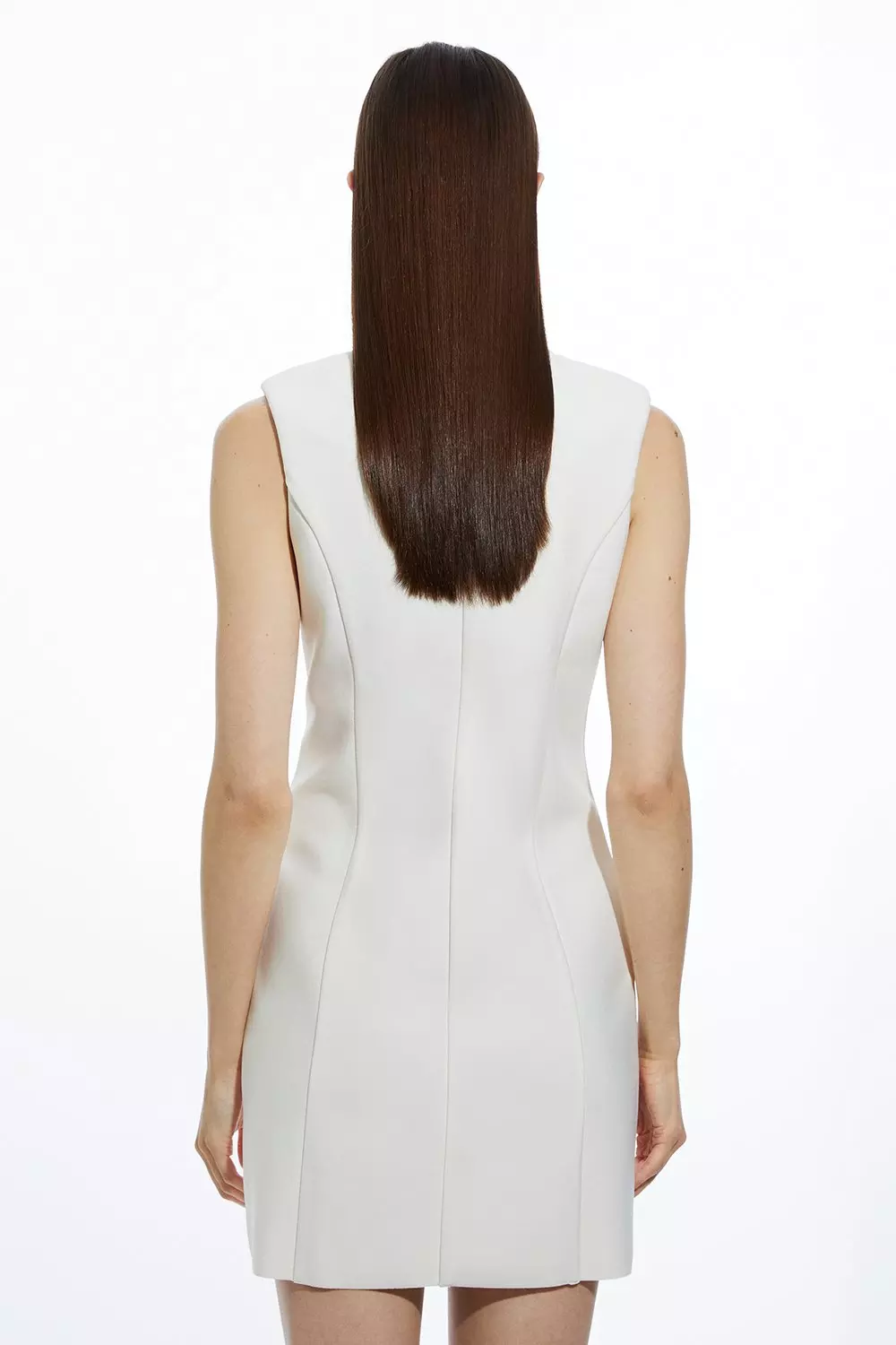 Ivory Petite Bandage Figure Form Knit Blazer Style Mini Dress alternative image
