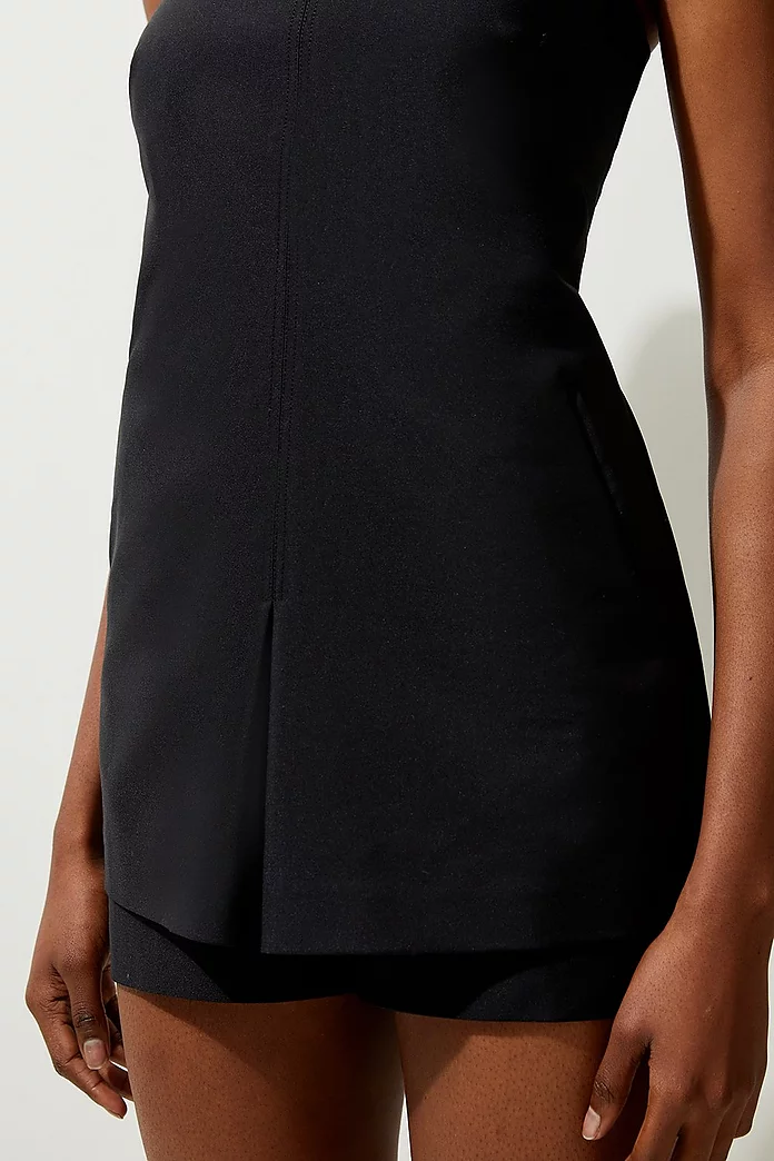 Topstitch Detail Techno Cotton Woven Bandeau Playsuit Topstitch Detail Techno Cotton Woven Bandeau Playsuit