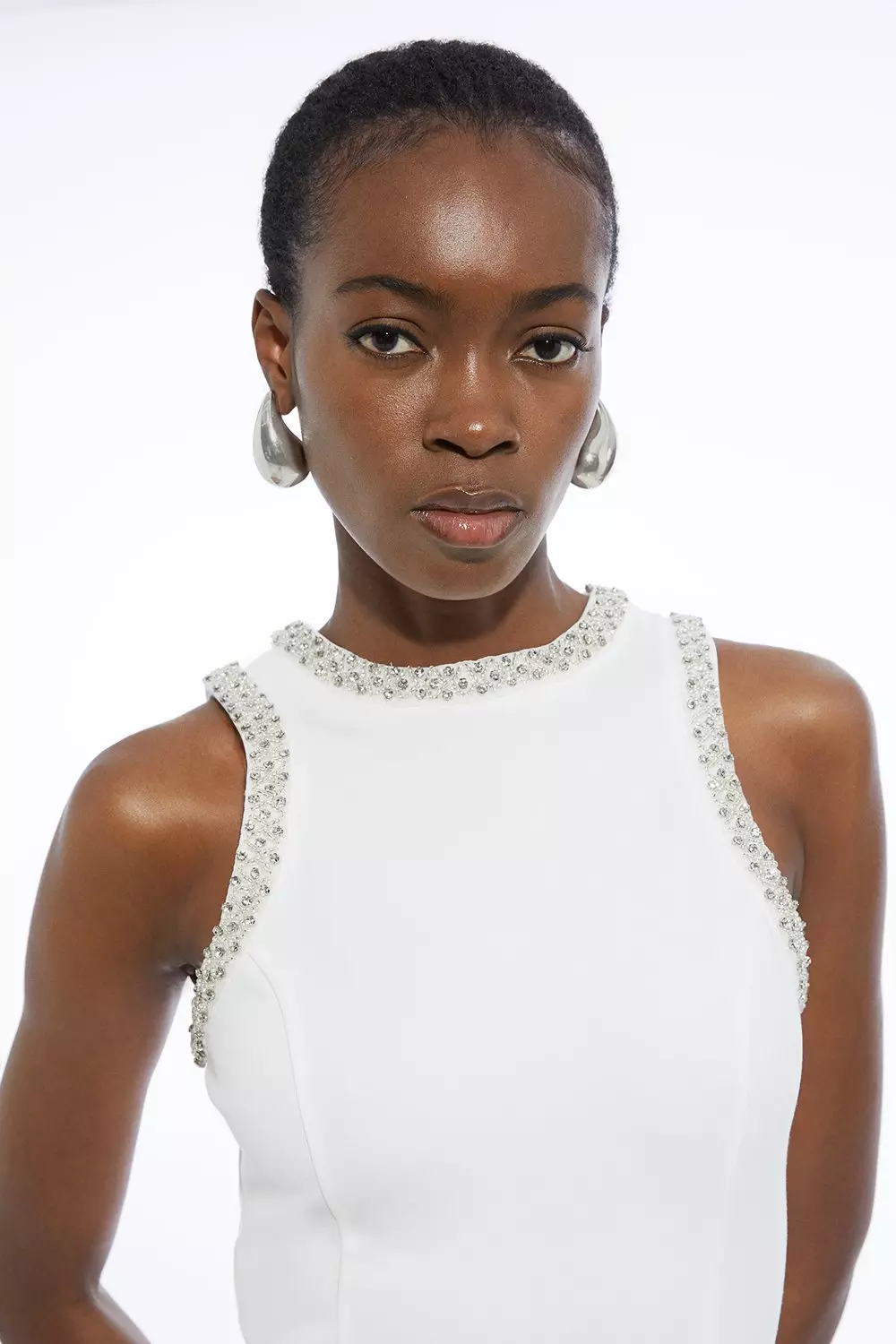Crystal Embellished Jersey Mini Dress | Karen Millen