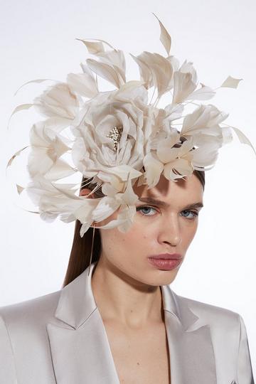 Petal Crown Fascinator oyster