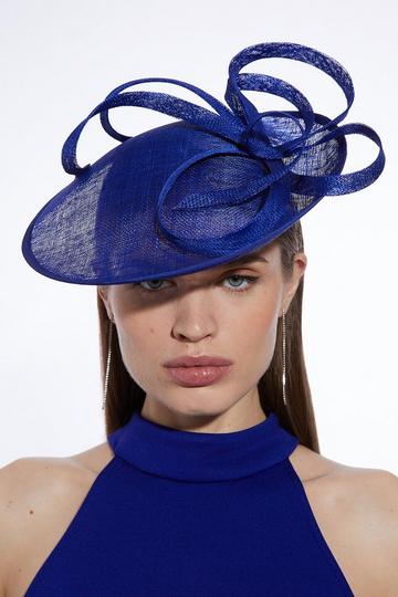 Twist Detail Fascinator cobalt