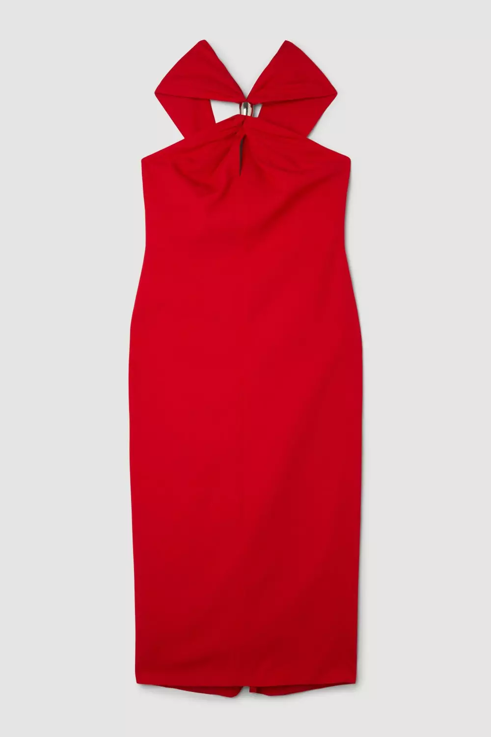 Karen Millen：襟元ジップ ルーシュ ドレープ ペンシルドレス Karen Millen】襟元ジップ ルーシュ ドレープ ペンシルドレス