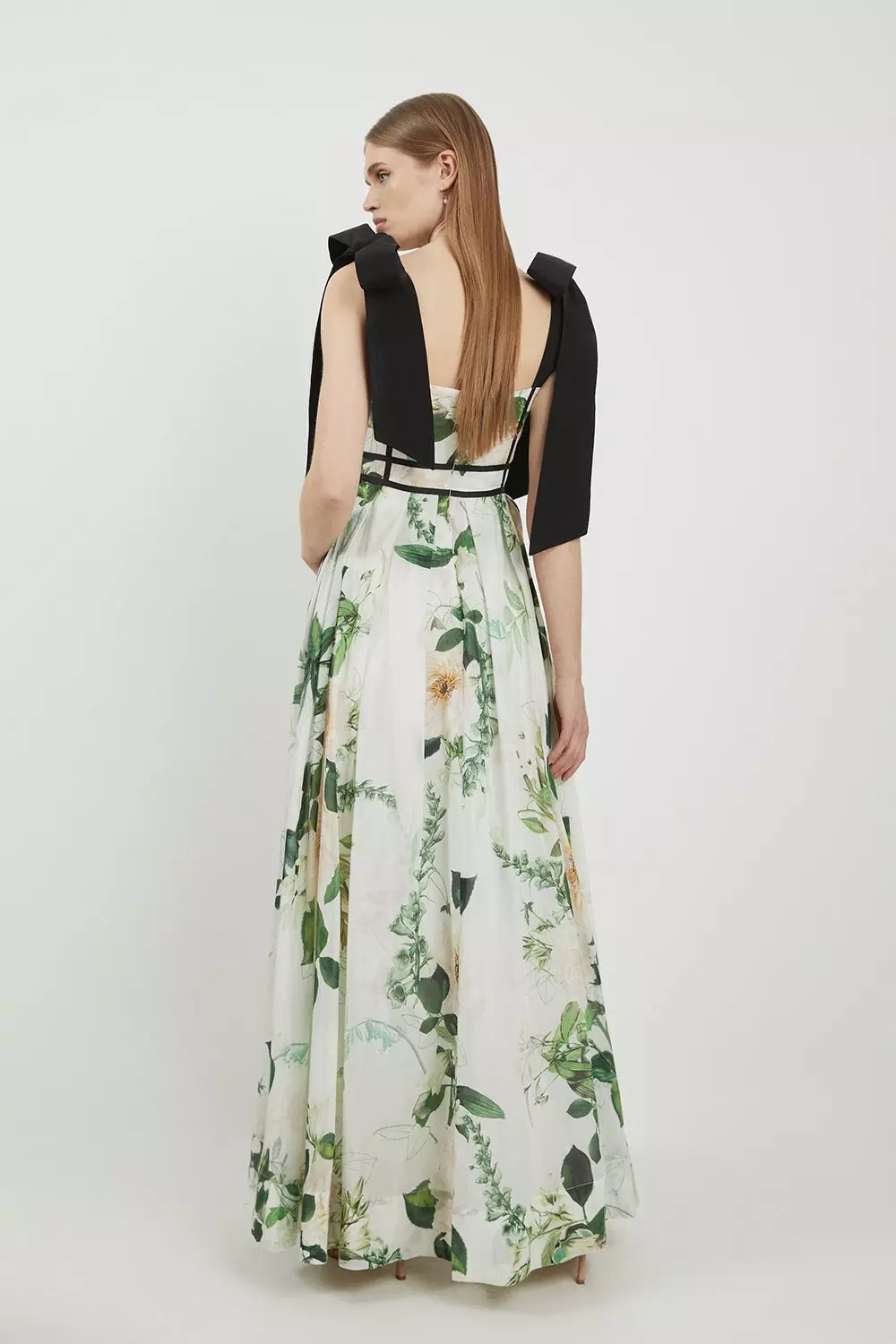 Lydia Millen Tall Floral Silk Cotton Woven Strappy Dress | Karen Millen