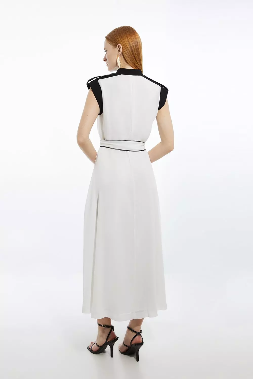Karen Millen テイラー ミリタリー プリーツ 上品 ドレス Karen Millen テイラー ミリタリー プリーツ 上品 ドレス