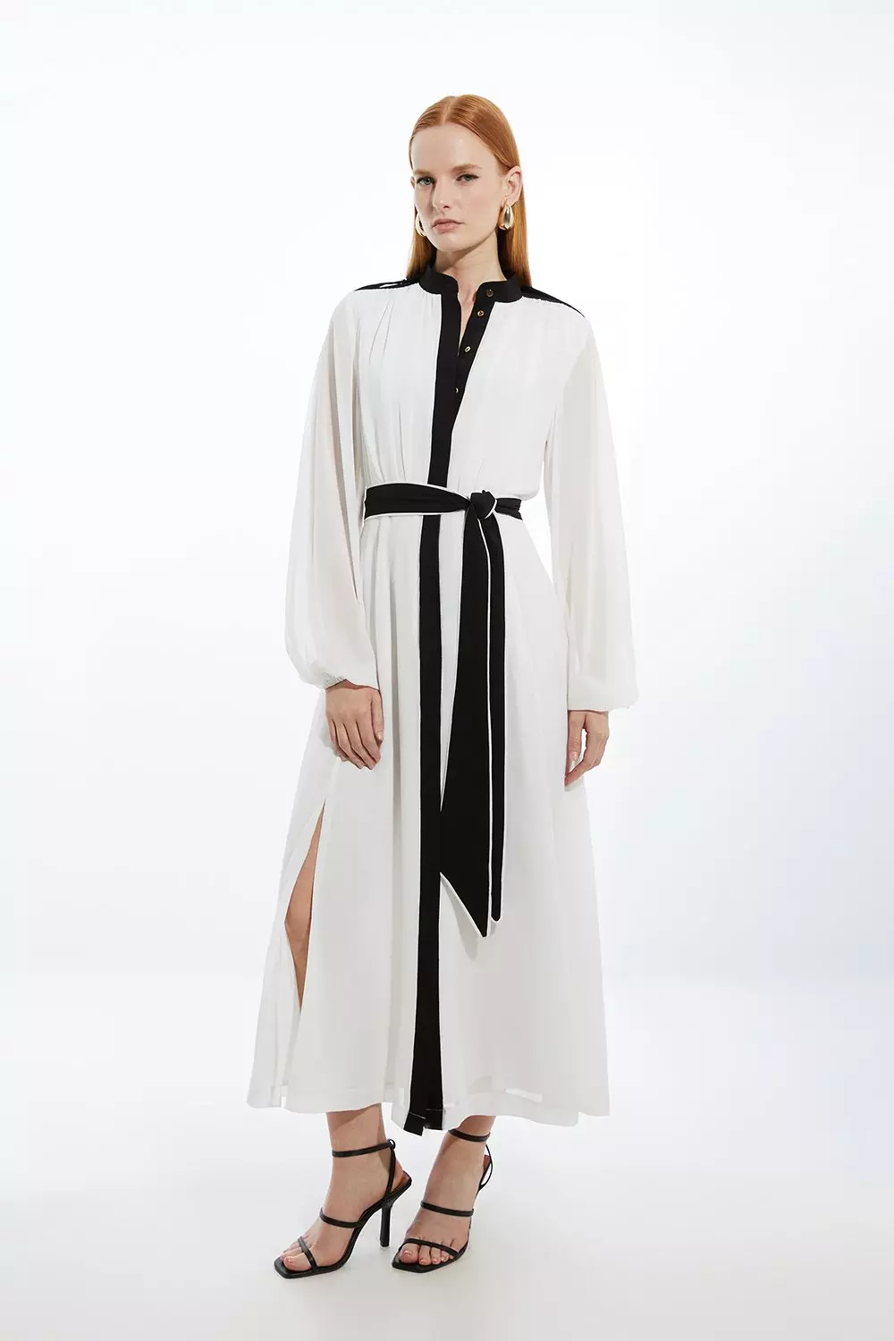 KAREN MILLEN 日本未入荷 ミリタリー 長袖 ミニ丈ドレス 襟 無地 org.jpg