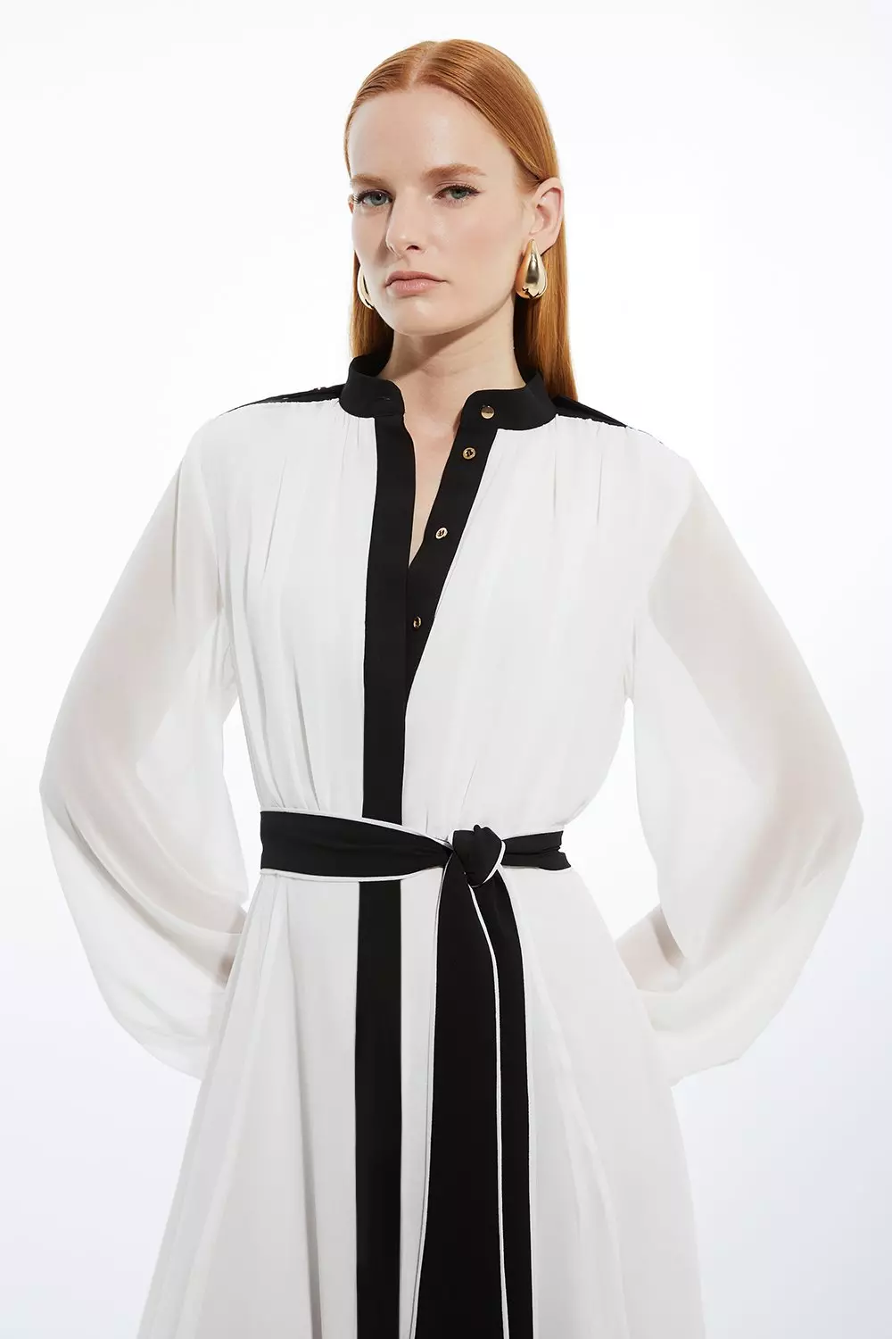 日本未入荷★Karen Millen Vネックオールインワン Military Mono Belted Woven Midi Dress | Karen Millen