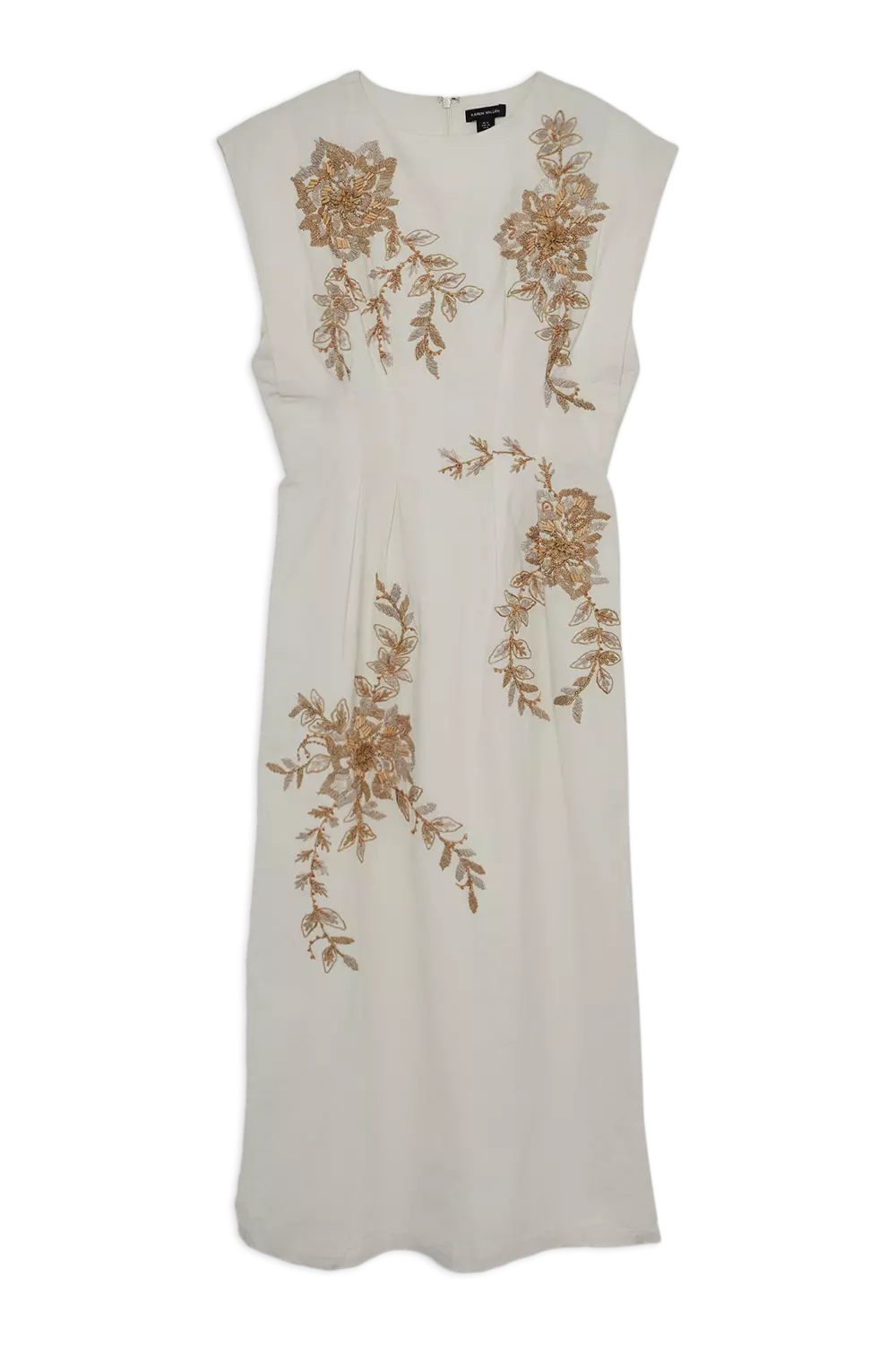 KarenMillen/リネン 花柄レース刺繍入り ストラップ Midi Dress bkk20312_pink_xl?$