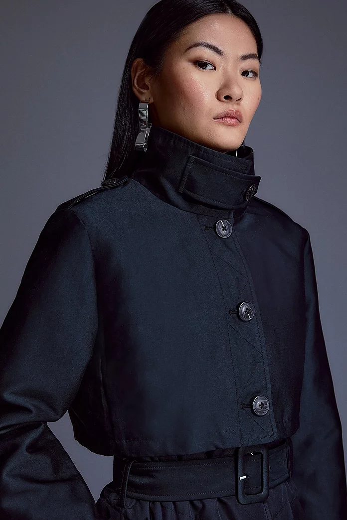 Petite Lightweight Padded Hybrid Short Trench Coat | Karen Petite Lightweight Padded Hybrid Short Trench Coat | Karen