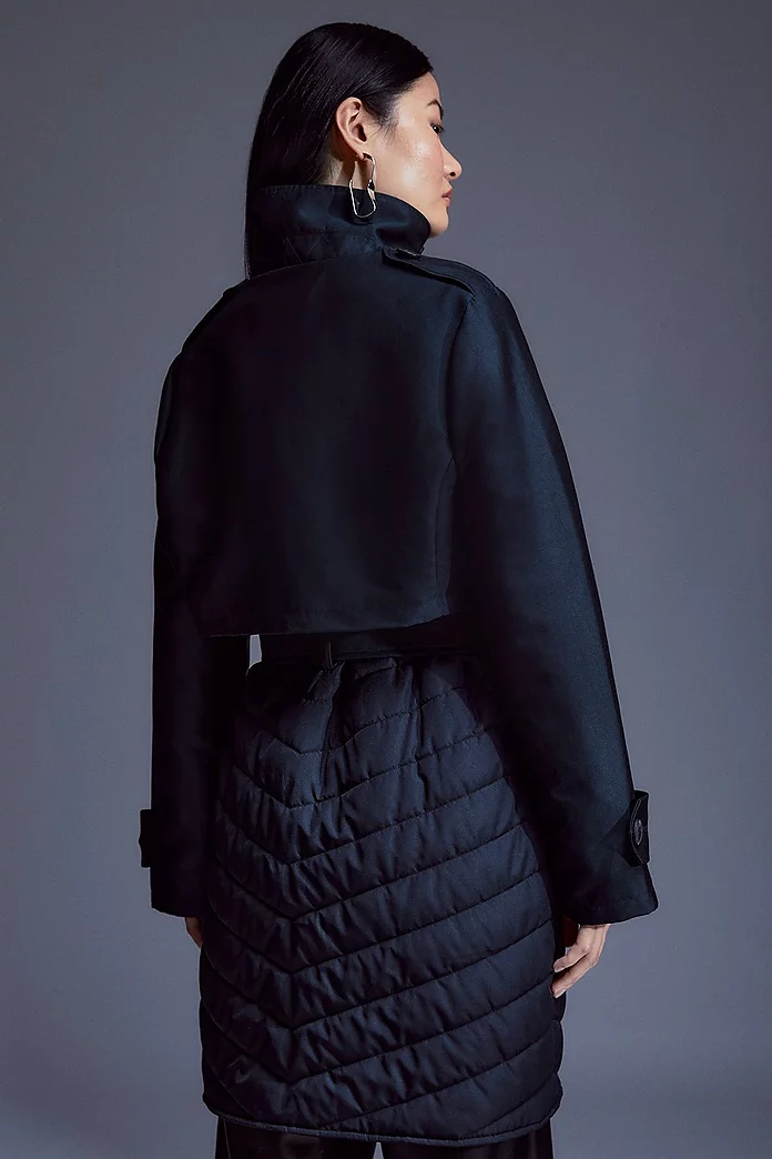 Petite Lightweight Padded Hybrid Short Trench Coat | Karen Petite Lightweight Padded Hybrid Short Trench Coat | Karen