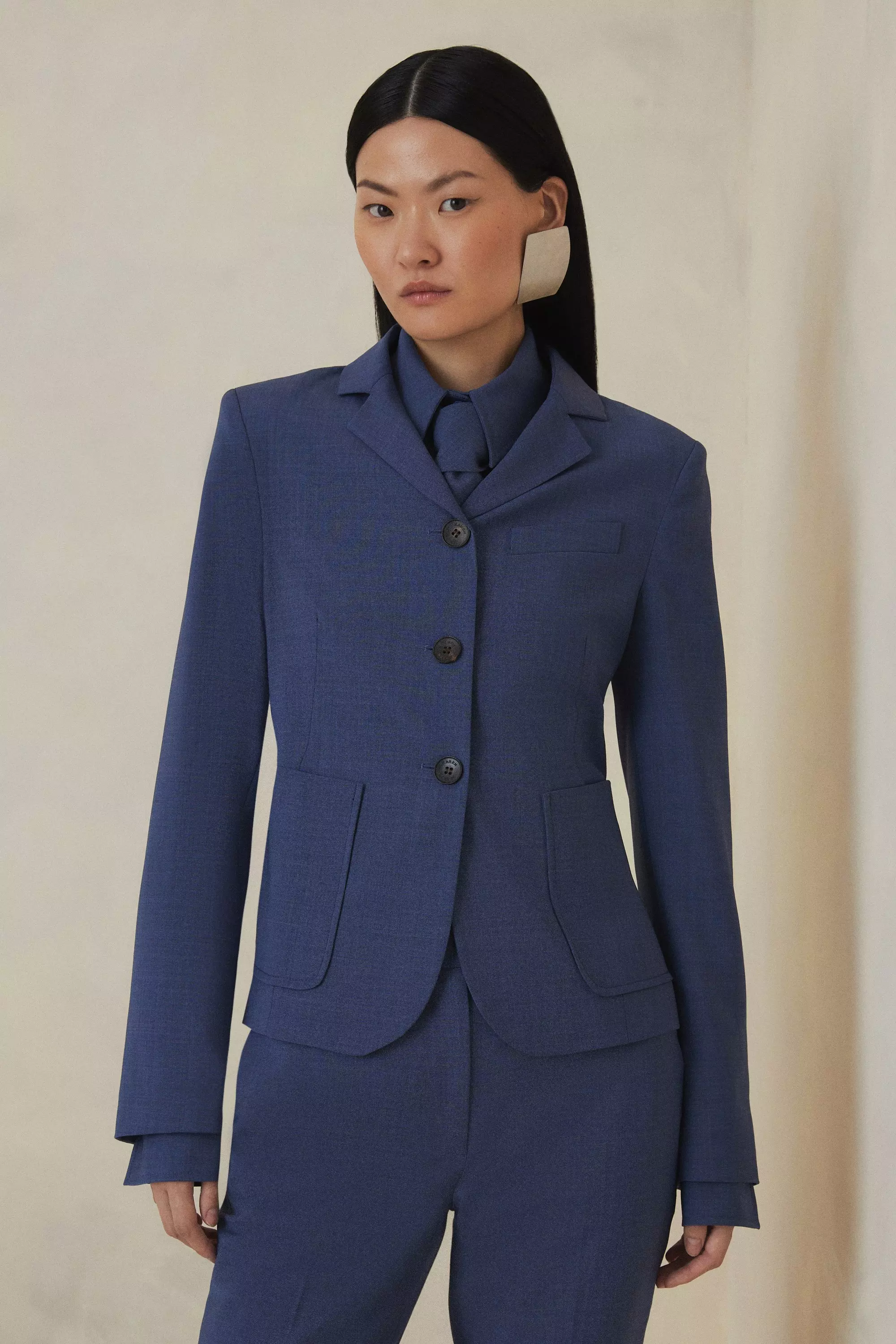 Navy blue petite blazer best sale