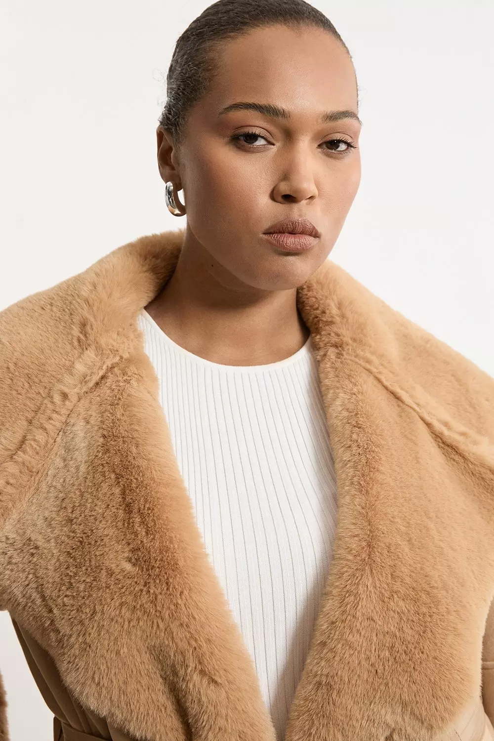 Plus size faux shearling coat hotsell