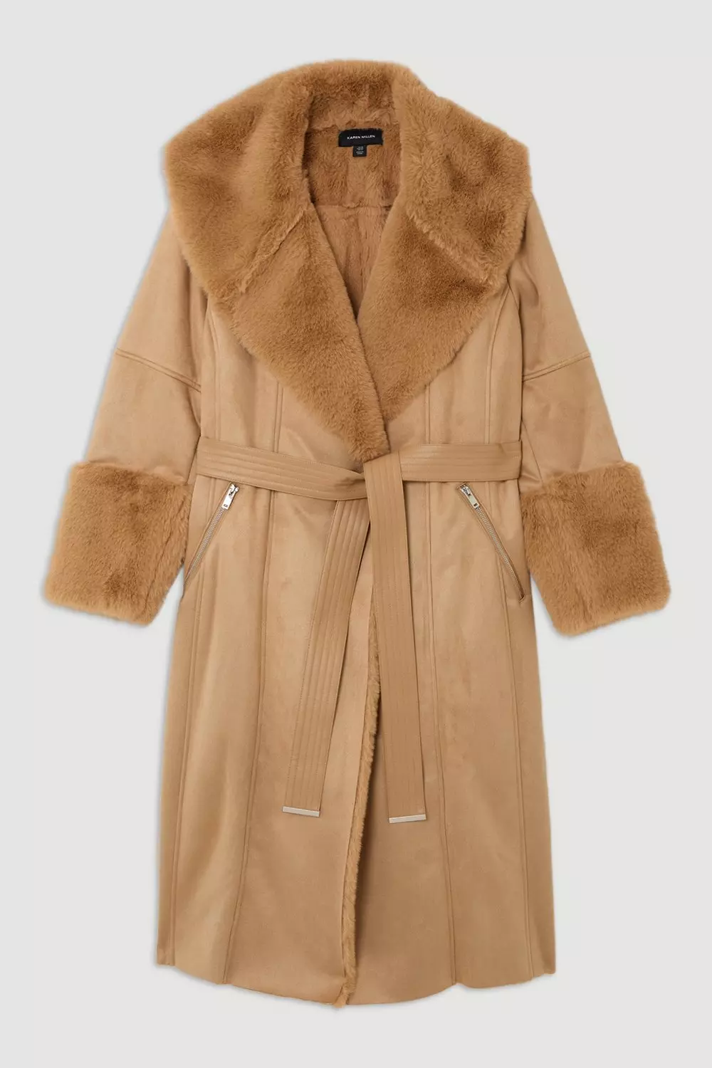 Plus size coat with fur collar clearance