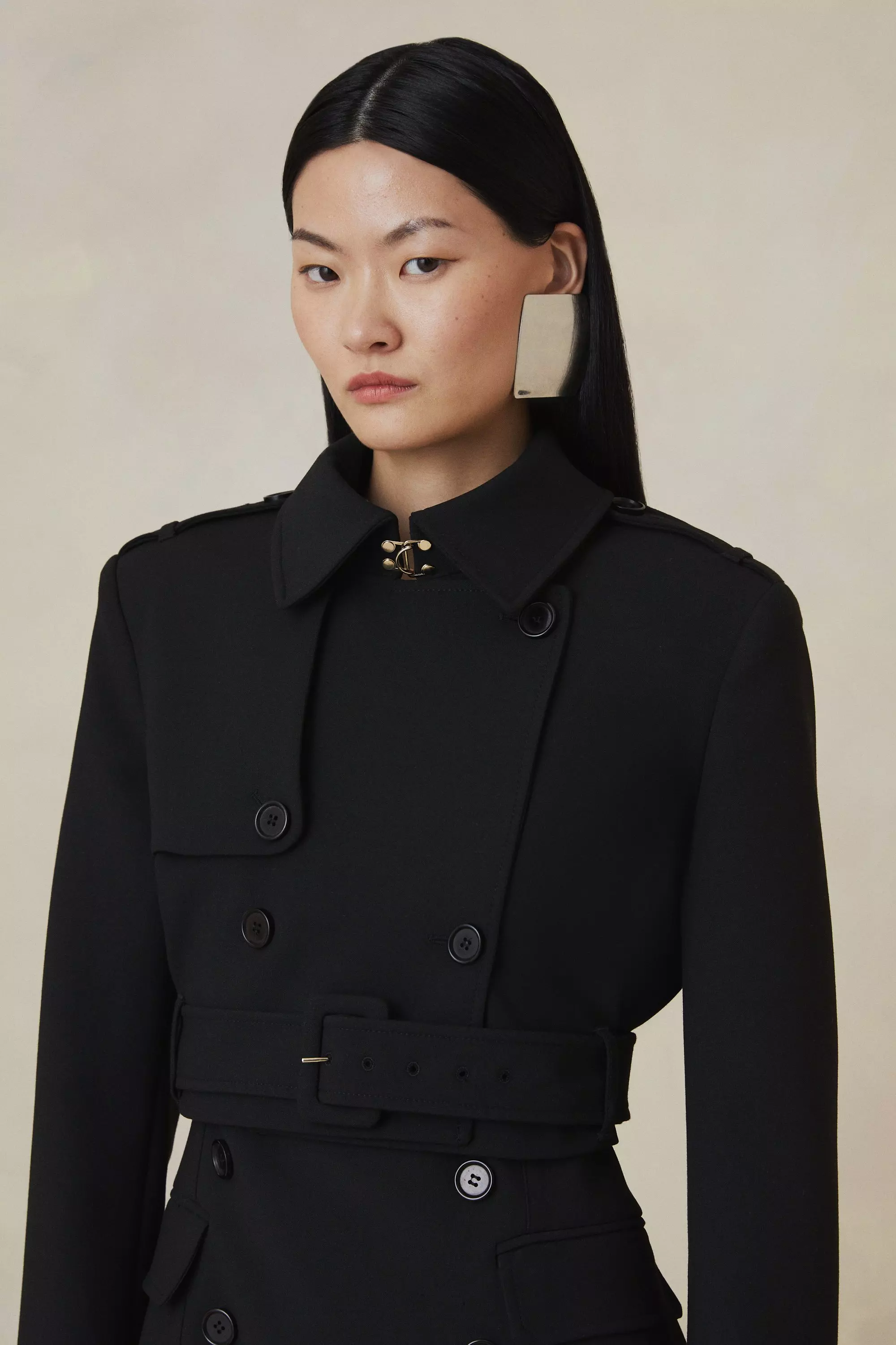 Petite The Founder Compact Stretch Cropped Tailored Blazer Karen Millen