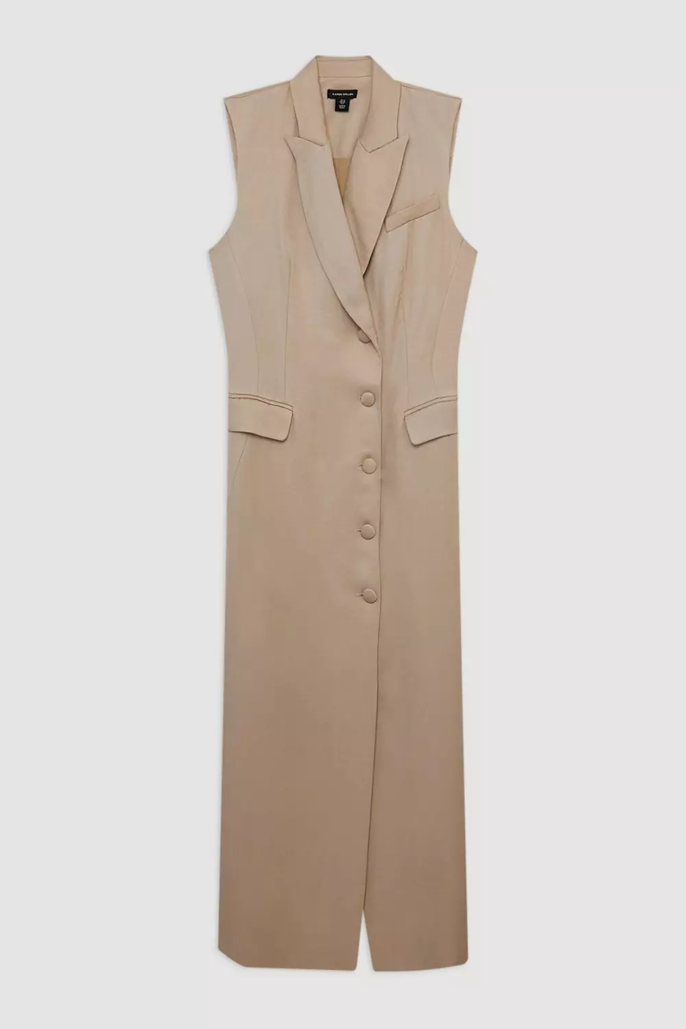 Premium Linen Wrap Tailored Blazer Midi Dress Karen Millen