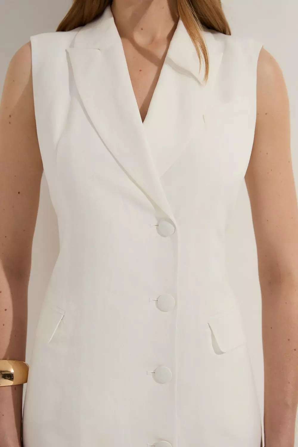 Tailored Linen Wrap Blazer Midi Dress | Karen Millen