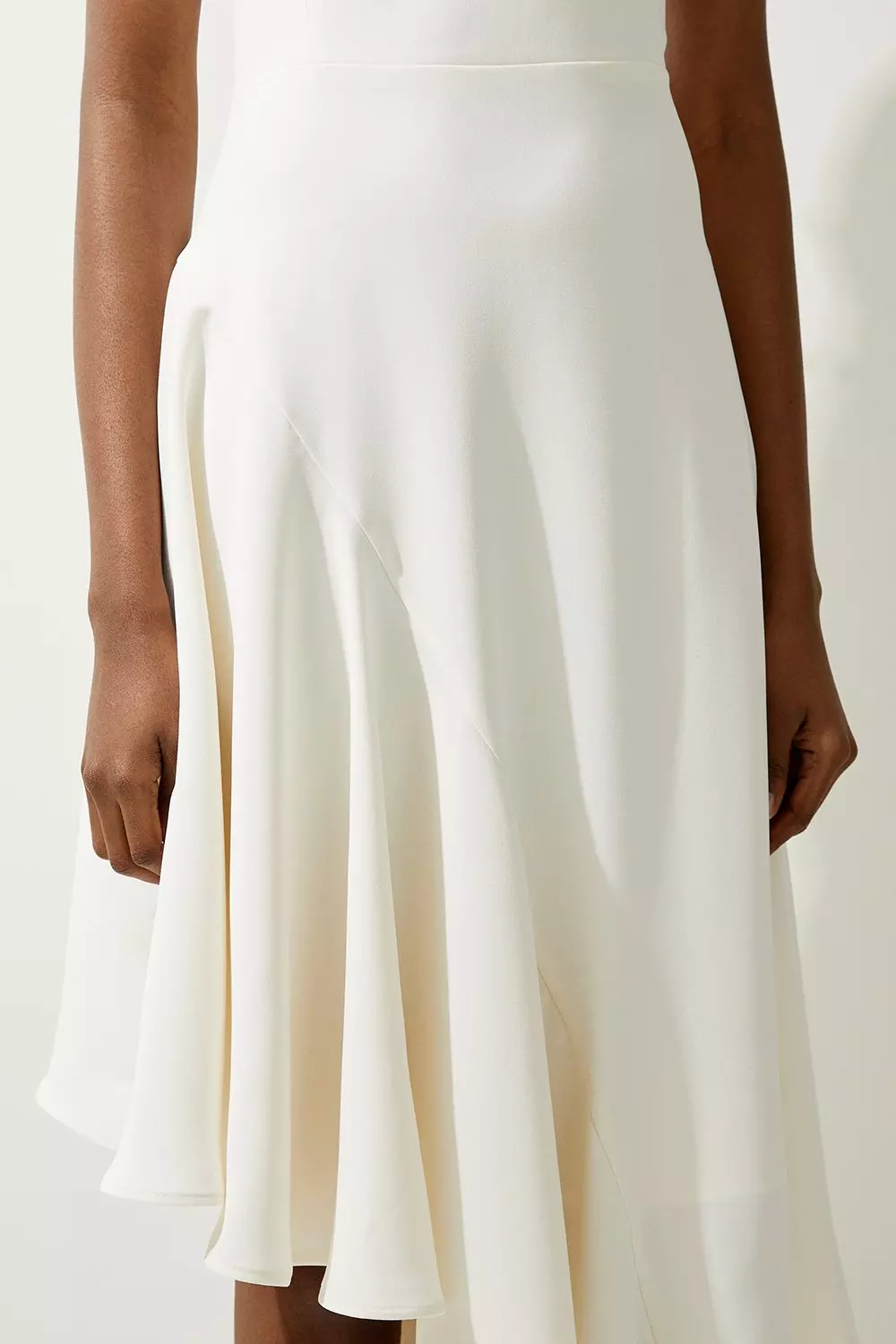 Soft Tailored Draped Asymmetric Skirt Midi Dress alternative image