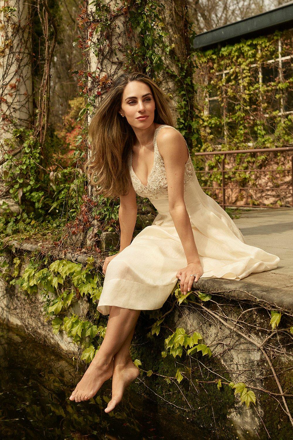 Lydia Millen Petite Lace Organdie Woven Strappy Dress | Karen Millen