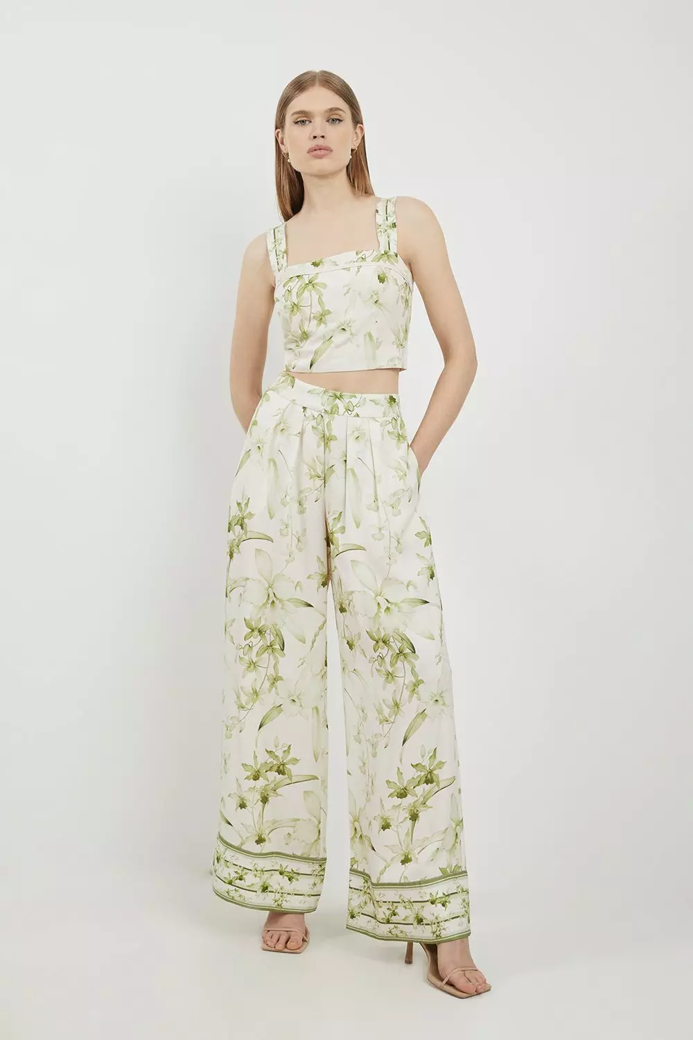 Floral Lydia Millen Tall Botanic Printed Linen Woven Pants alternative image