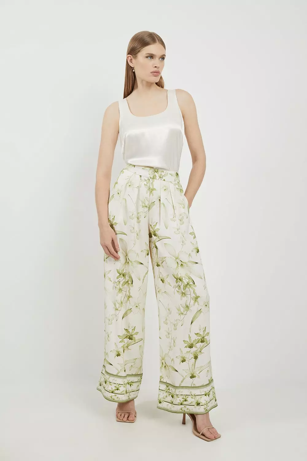 Floral Lydia Millen Tall Botanic Printed Linen Woven Pants alternative image